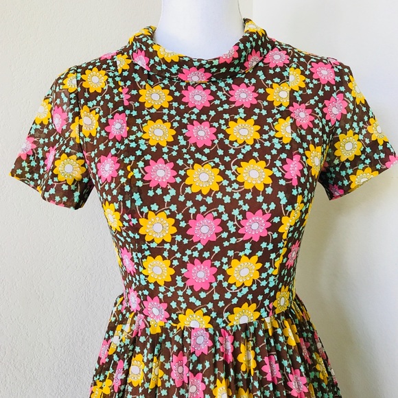 🌸Vintage ‘50s Cherry Blossoms Dress XS/S🌸 - Picture 3 of 8